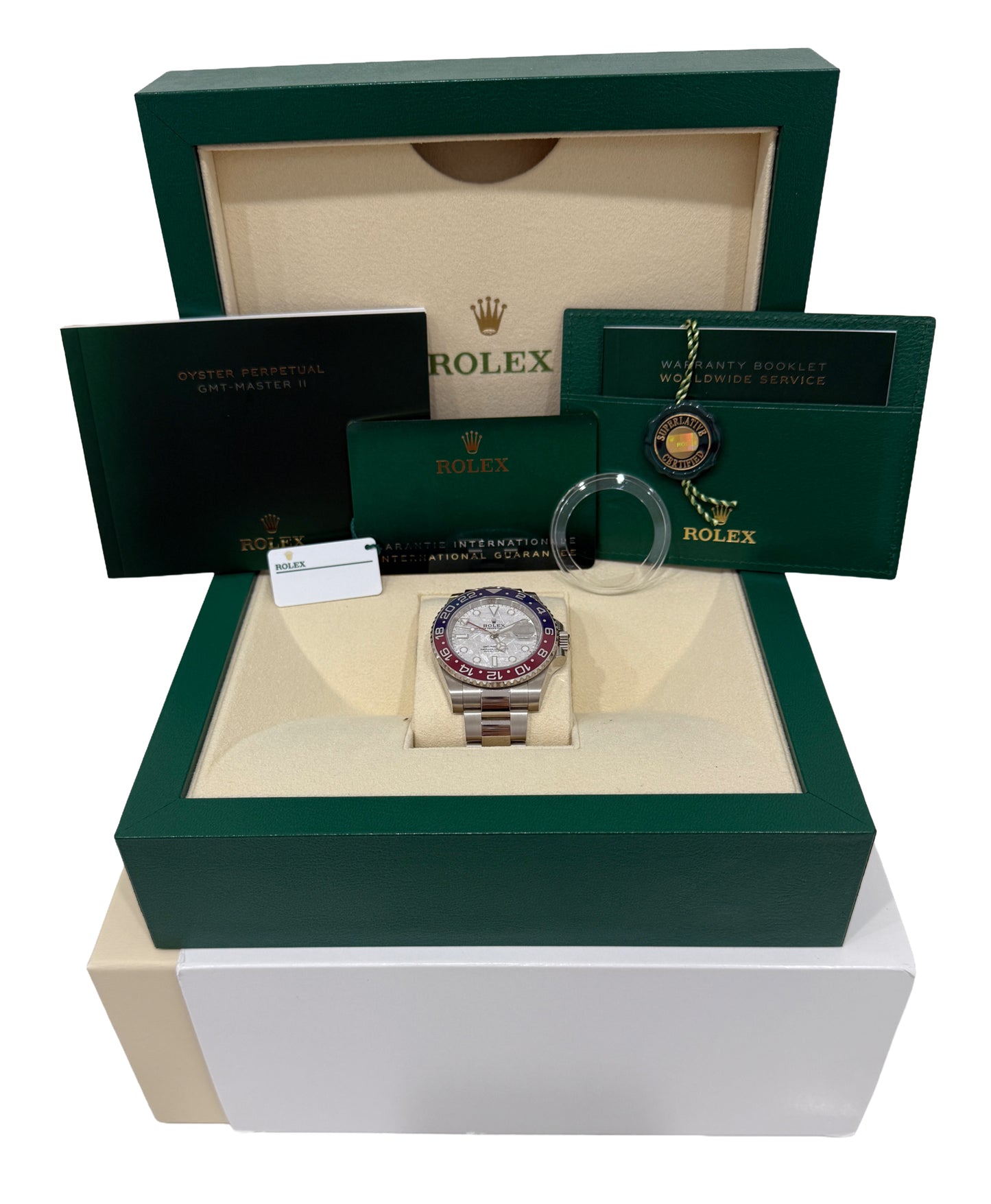 UNPOLISHED 2022 PAPERS Rolex GMT-Master II PEPSI METEORITE 18K 126719 BLRO BOX
