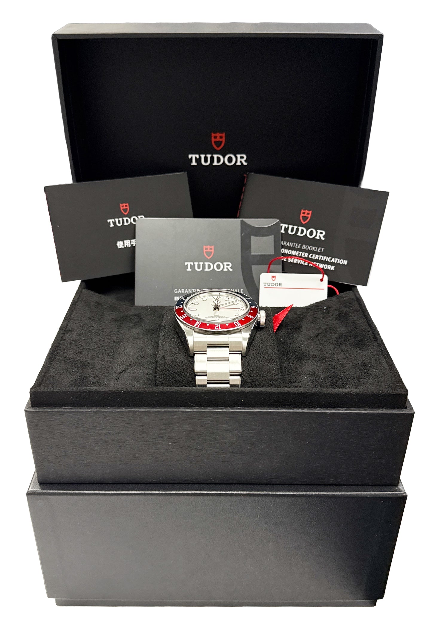 2024 PAPERS Tudor Black Bay 41 GMT 41mm White PEPSI Red Blue Steel 79830 RB BOX