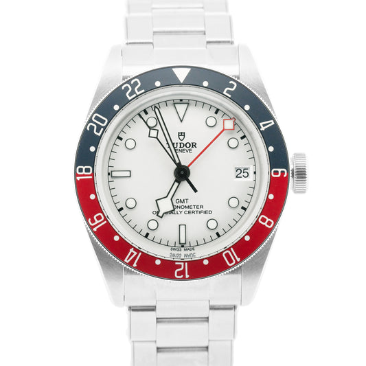 2024 PAPERS Tudor Black Bay 41 GMT 41mm White PEPSI Red Blue Steel 79830 RB BOX