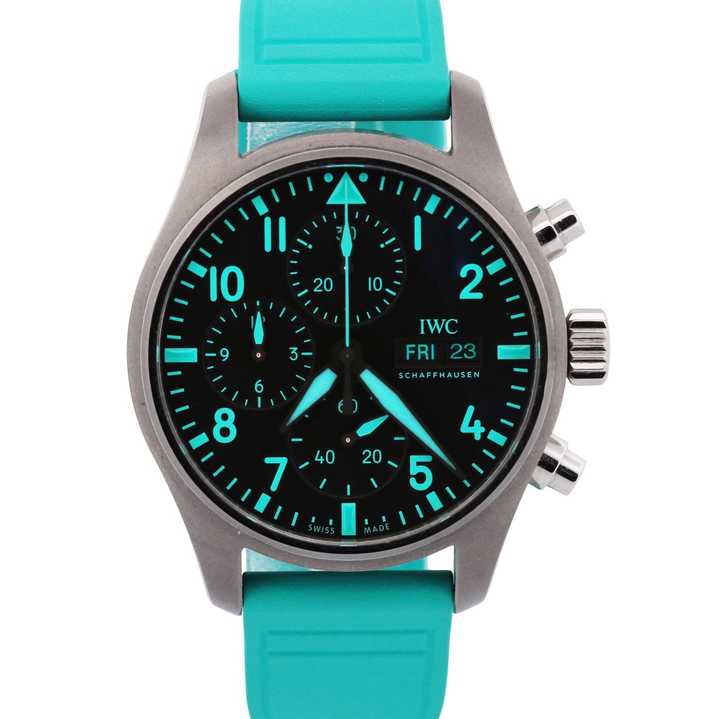 2023 PAPERS IWC Pilot Chronograph MERCEDES-AMG Petronas Titanium IW388114 BOX
