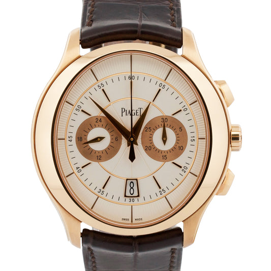 Piaget Governeur SILVER GUILLOCHE 18K Rose Gold 43mm Automatic Watch G0A37112