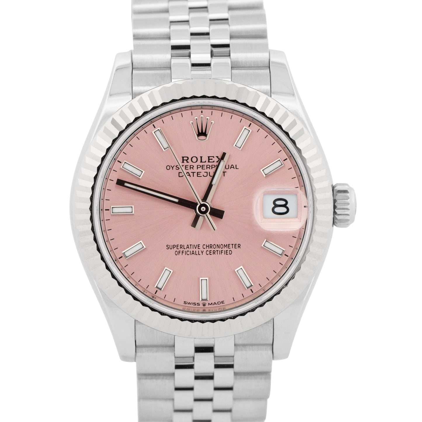 2023 PAPERS Rolex DateJust 31mm PINK 18K Gold JUBILEE Stainless Steel 278274 BOX