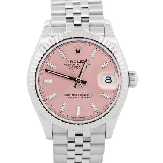 2023 PAPERS Rolex DateJust 31mm PINK 18K Gold JUBILEE Stainless Steel 278274 BOX