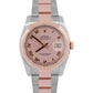 PAPERS Rolex DateJust 36mm PINK ROMAN 18K Rose Gold Steel OYSTER 116201 BOX
