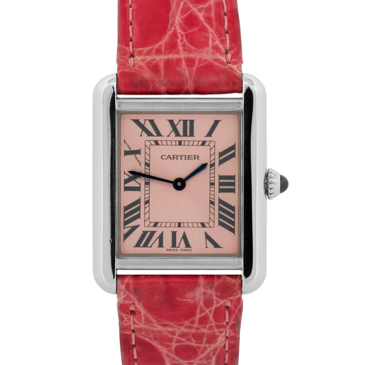 2015 PAPERS Ladies Cartier Tank Solo PINK Steel 31mm x 23mm 3170 / W5200000 BOX