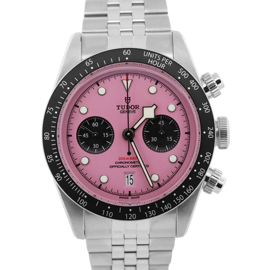 2025 PAPERS Tudor Black Bay Chrono 41mm PINK Stainless Steel Jubilee 79360 N BOX