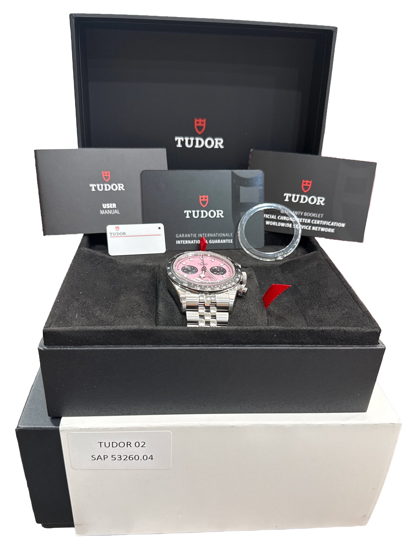2026 PAPERS Tudor Black Bay Chrono Steel MIAMI PINK 41mm JUBILEE 79360N-0019 BOX