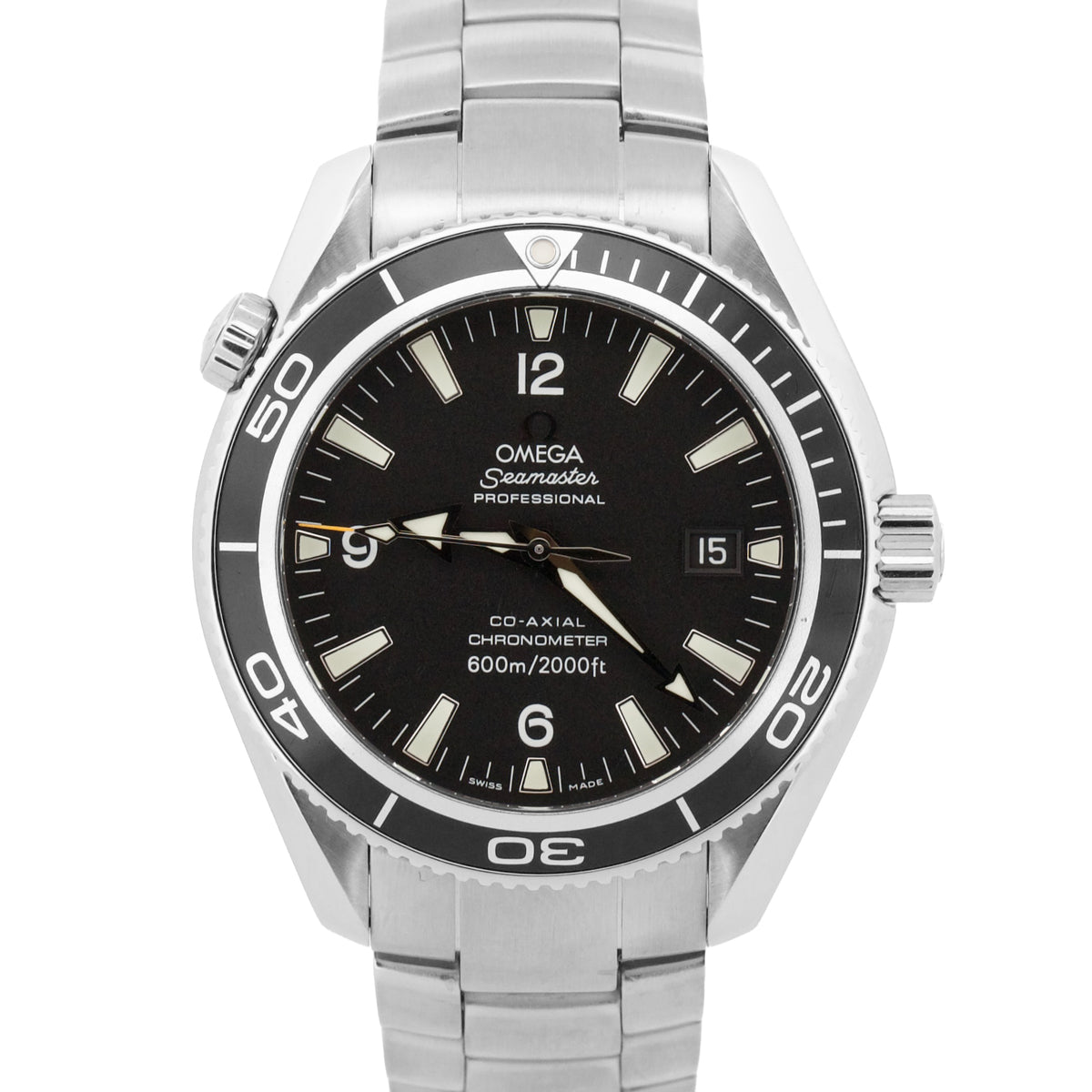 2010 Omega Seamaster Planet Ocean 2201.50.00 Black Steel 42mm Watch Box Papers