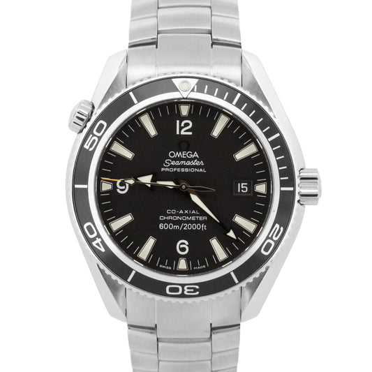 2010 Omega Seamaster Planet Ocean 2201.50.00 Black Steel 42mm Watch Box Papers