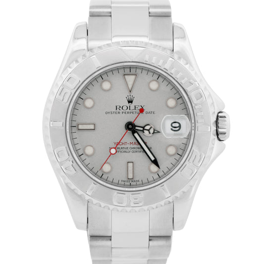 Rolex Yacht-Master Mid-Size PLATINUM Stainless Steel 35mm Oyster Watch 168622