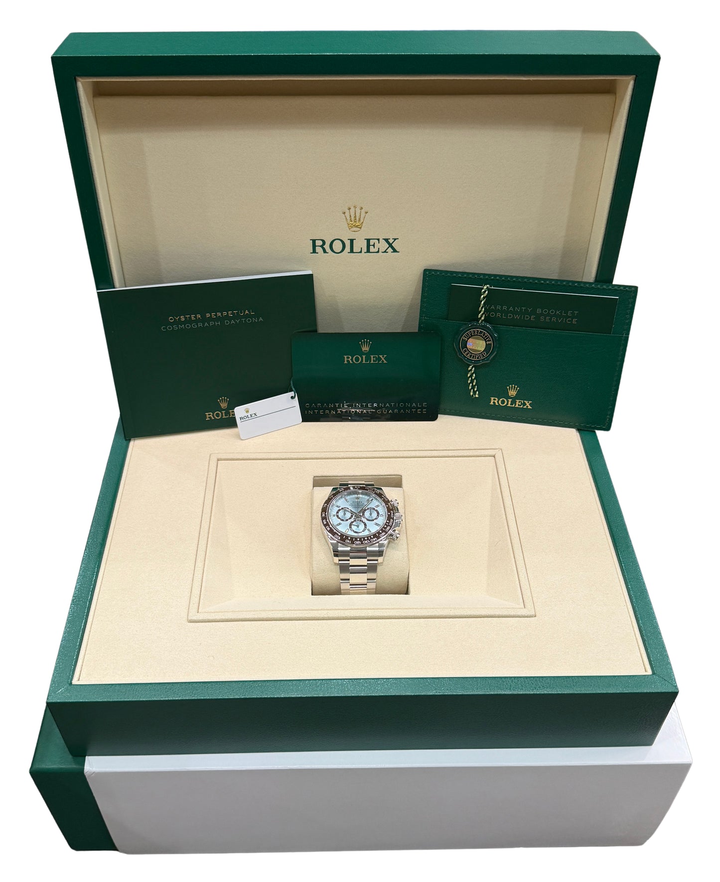NEW 2026 Rolex Daytona GLACIER BLUE BAGUETTE DIAMOND 40mm Platinum 126506 BOX