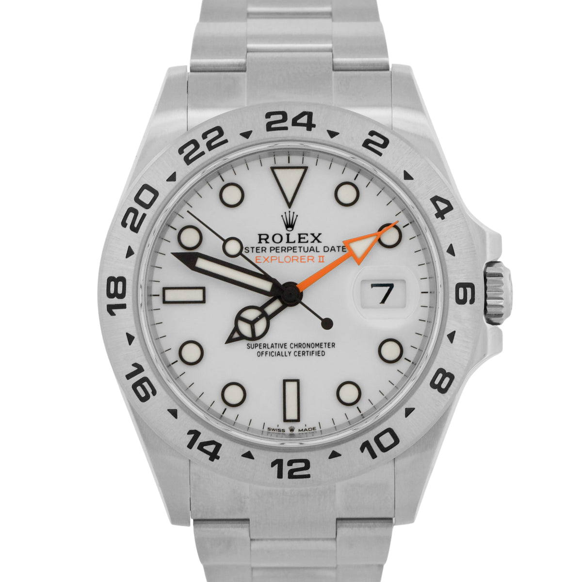 New 2025 Rolex Explorer II 226570 Polar White Stainless Steel 42mm Box Papers