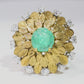 Buccellati 18k Solid Yellow Gold 2.60ct Cabochon Emerald & Diamond Cocktail Ring