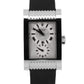 Rolex Cellini Prince SILVER ROMAN 18K White Gold Black Leather 28mm 5441/9