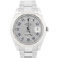 Rolex DateJust II 41mm SILVER Purple Arabic Steel 18K Gold Watch 116334 BOX