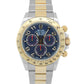 Rolex Daytona Cosmograph 40mm BLUE RACING 18K Yellow Gold Steel Watch 116523