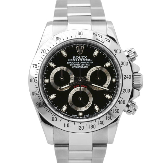 2016 LAST YEAR BLUE LUME Rolex Daytona Cosmograph Black Steel 40mm Watch 116520