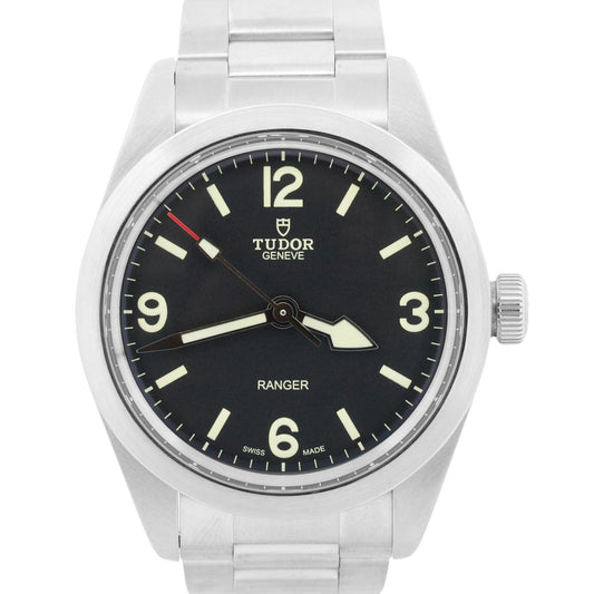 2023 PAPERS Tudor Ranger 39mm BLACK Arabic Stainless Automatic Watch 79950 BOX