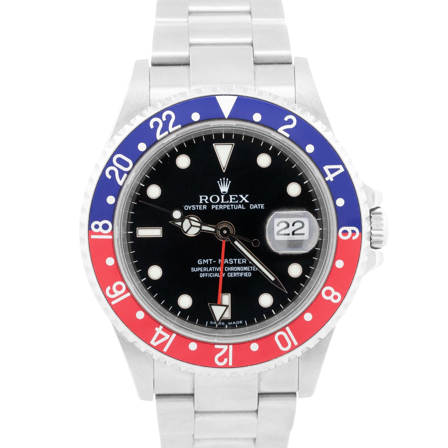 UNPOLISHED Rolex GMT-Master II 40mm PEPSI Red Blue RECTANGLE DIAL Steel 16710