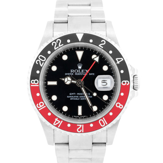 Rolex GMT-Master II 16710 40mm Coke Red Rectangle Dial Steel No-Holes Watch