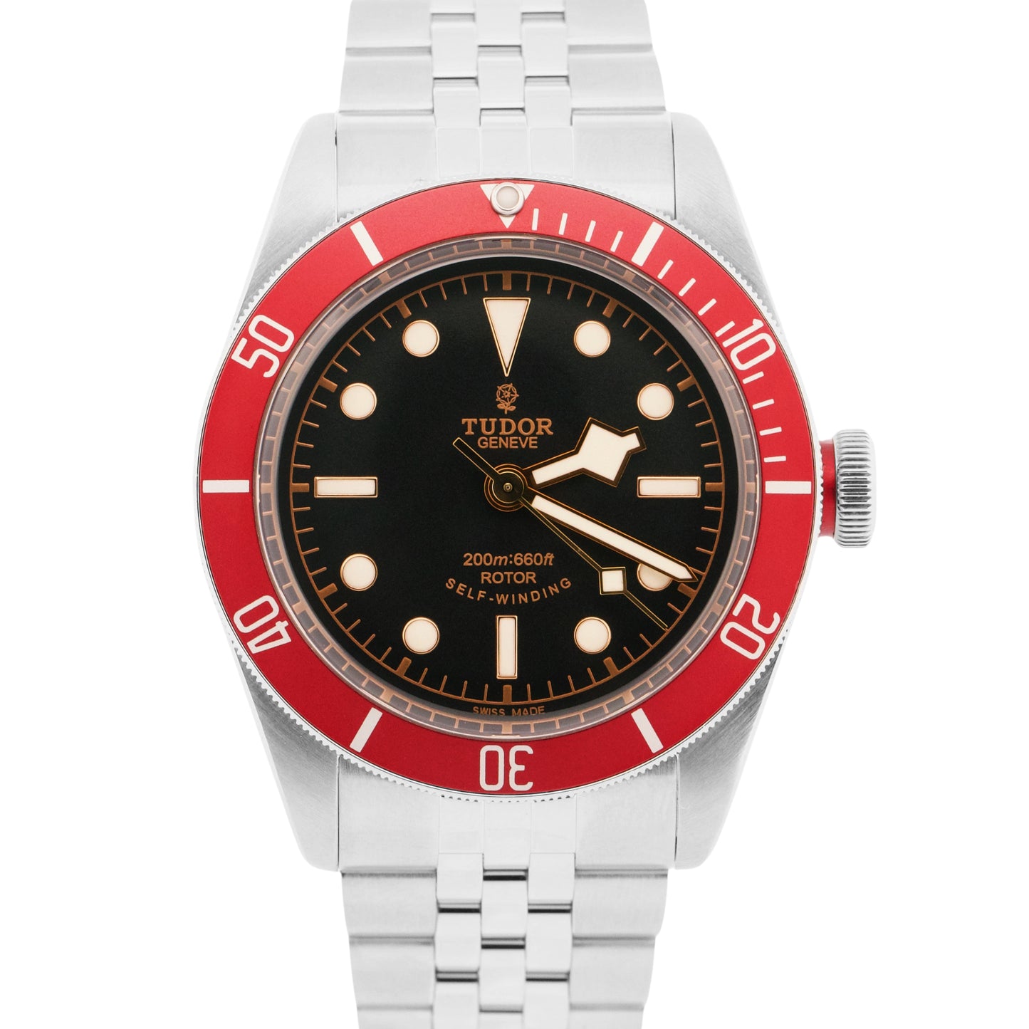 PAPERS Tudor Heritage Black Bay RED Steel SMILEY Jubilee 41mm 79220R Watch BOX