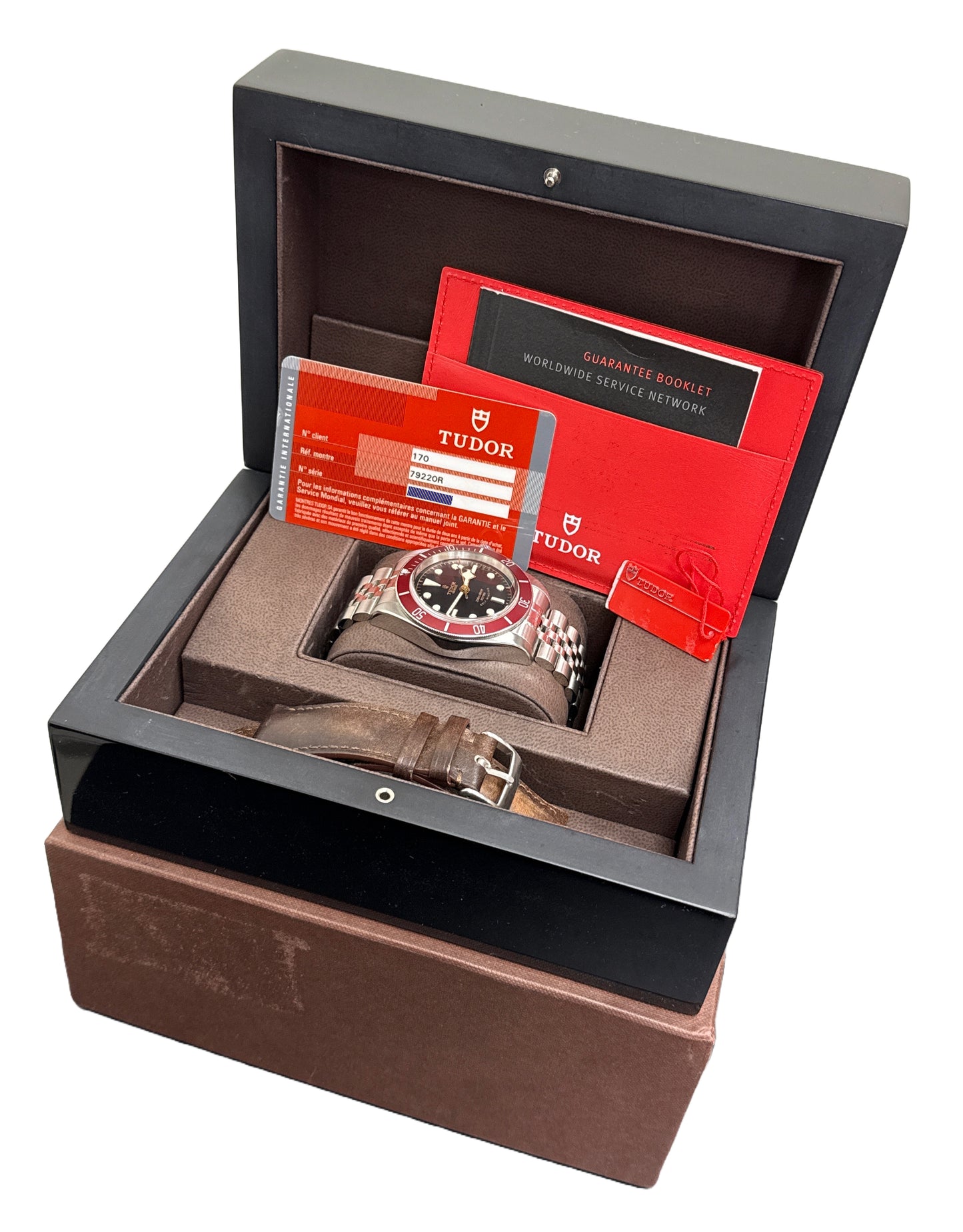 PAPERS Tudor Heritage Black Bay RED Steel SMILEY Jubilee 41mm 79220R Watch BOX