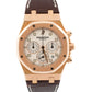 Audemars Piguet Royal Oak Chronograph WHITE 18k Rose Gold Leather 39mm 26022OR