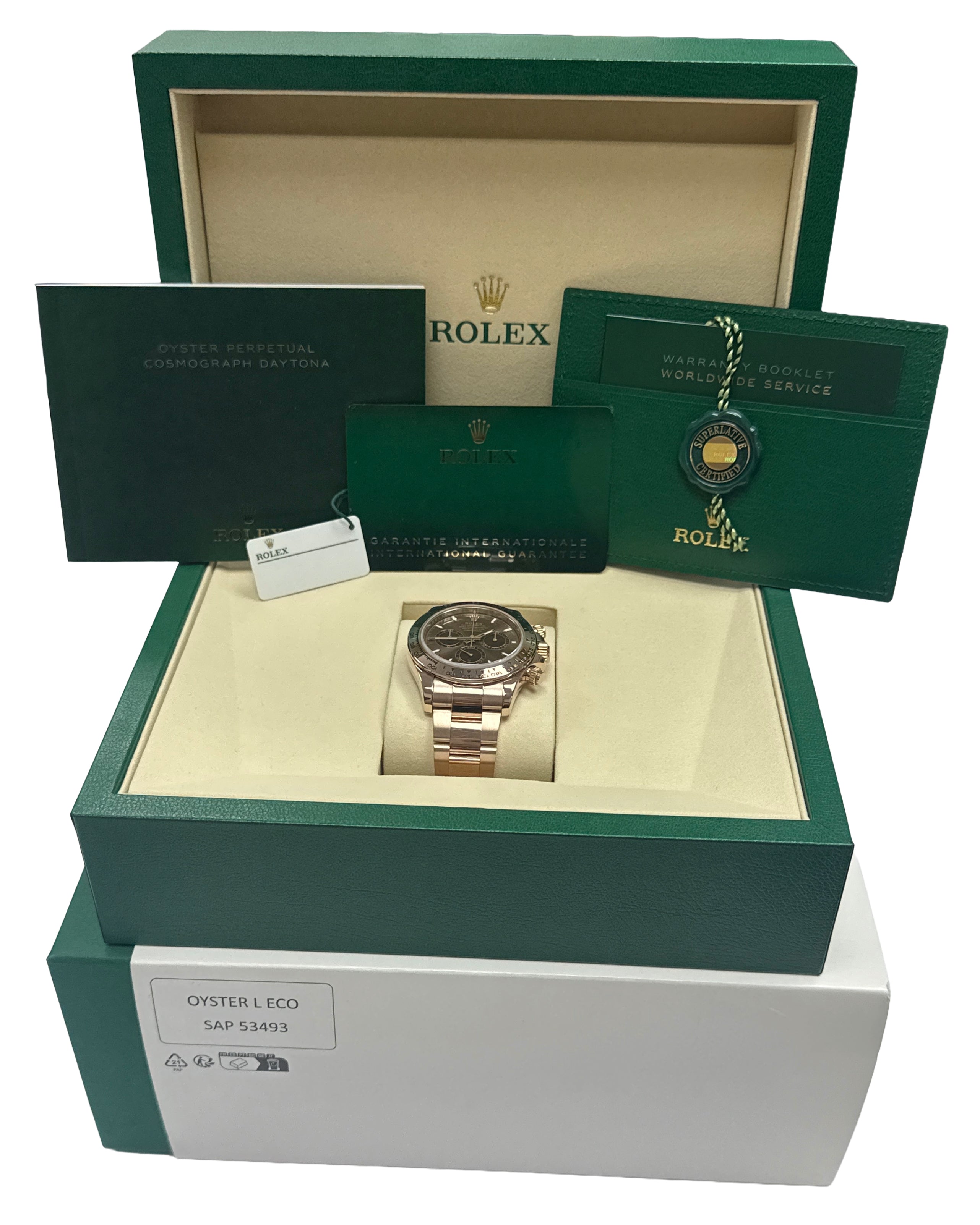 2025 PAPERS Rolex Daytona CHOCOLATE Brown 40mm 18K Rose Gold 40mm