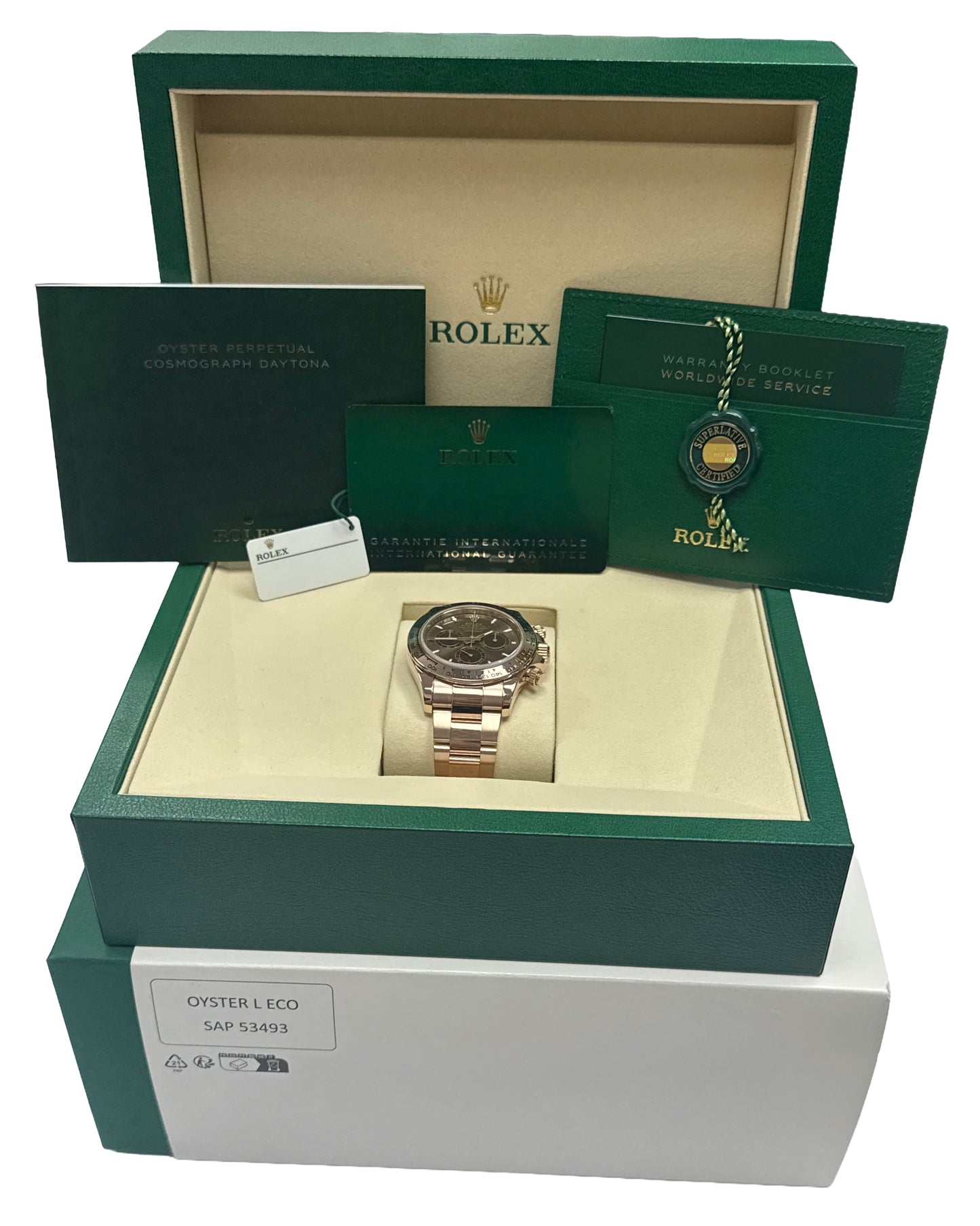 2025 PAPERS Rolex Daytona CHOCOLATE Brown 40mm 18K Rose Gold 40mm 126505 BOX