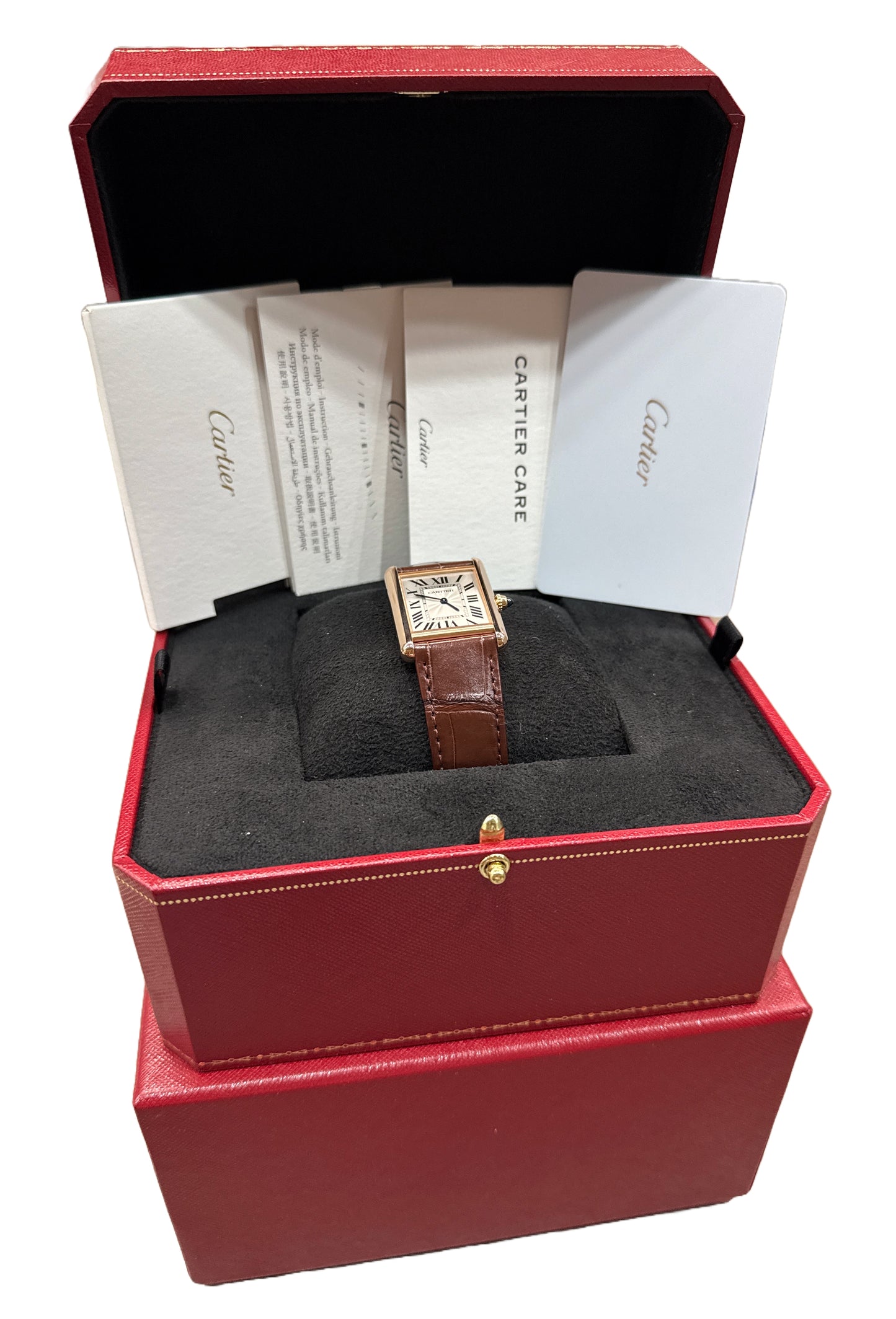 2024 PAPERS Cartier Tank Louis Large 18K ROSE GOLD 33mm WGTA0011 3816 BOX
