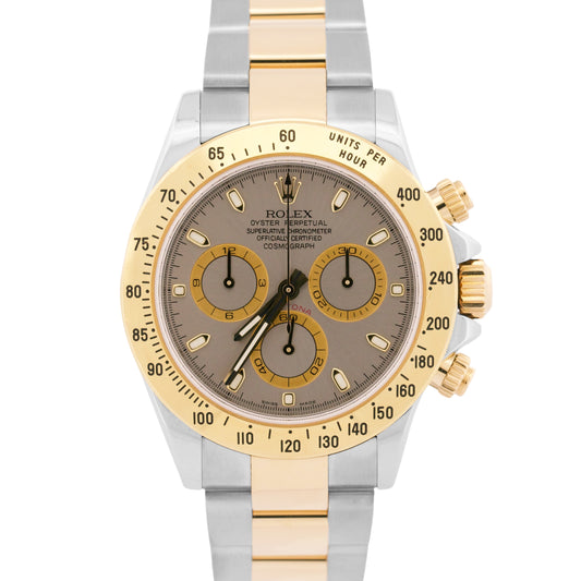 Rolex Daytona Cosmograph 116523 Rhodium Slate 18K Gold Two-Tone Steel Watch