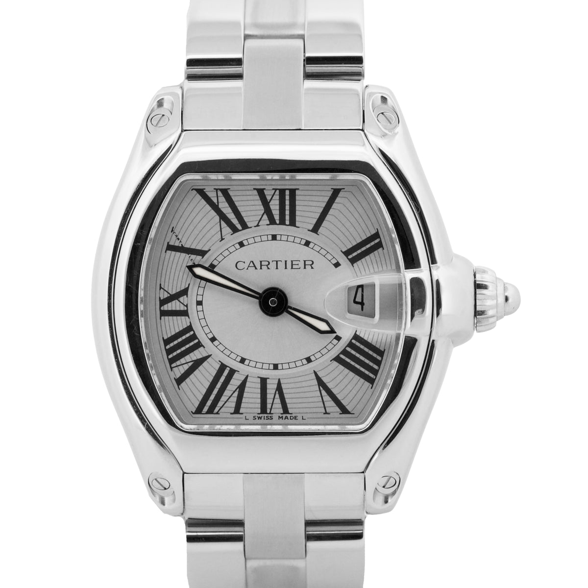 Ladies Cartier Roadster 2675 Silver Roman 31mm Quartz Stainless Steel Watch