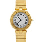UNPOLISHED Cartier Santos Ronde 32mm WHITE ROMAN 18K Yellow Gold Quartz 81914