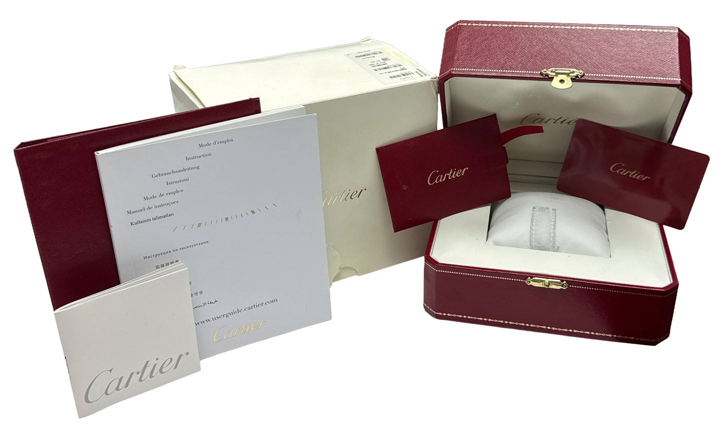 2017 PAPERS Cartier Ronde Solo 29mm SILVER Quartz Leather 3601 W6700155 BOX