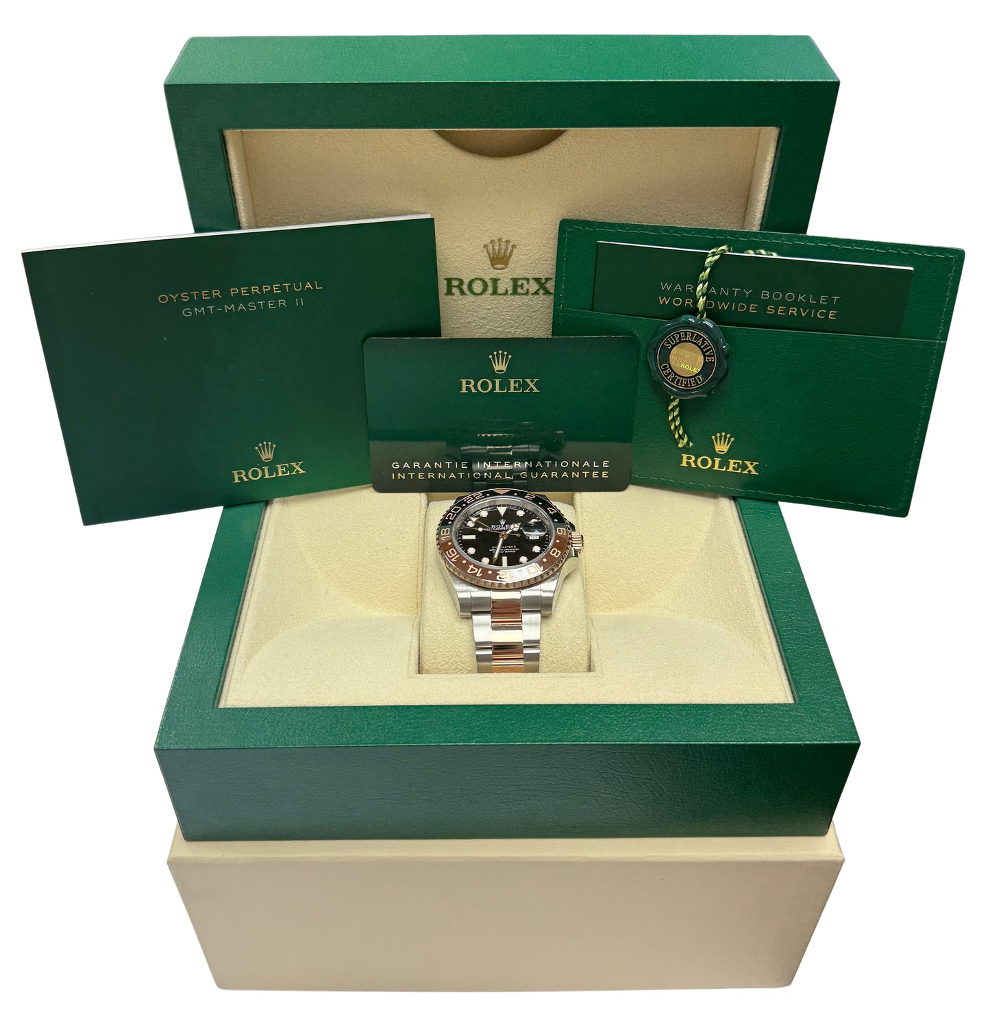 2023 PAPERS Rolex GMT-Master II 18K Gold ROOT BEER Brown 126711 CHNR 40mm BOX