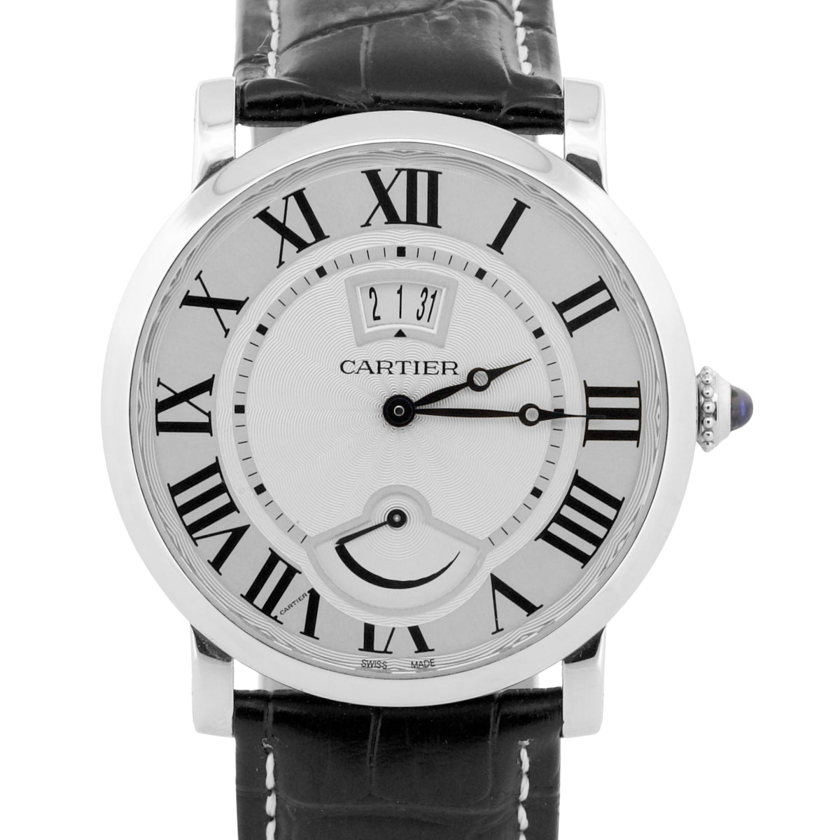 Cartier Rotonde 3749 W1556369 Calendar Aperture Power Reserve Steel 40mm Manual
