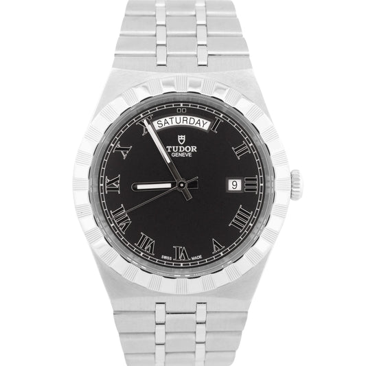 2022 PAPERS Tudor Royal Day Date BLACK Stainless Steel 41mm 28600 Automatic BOX