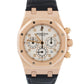Audemars Piguet Royal Oak Chronograph WHITE 18k Rose Gold Leather 39mm 26022OR