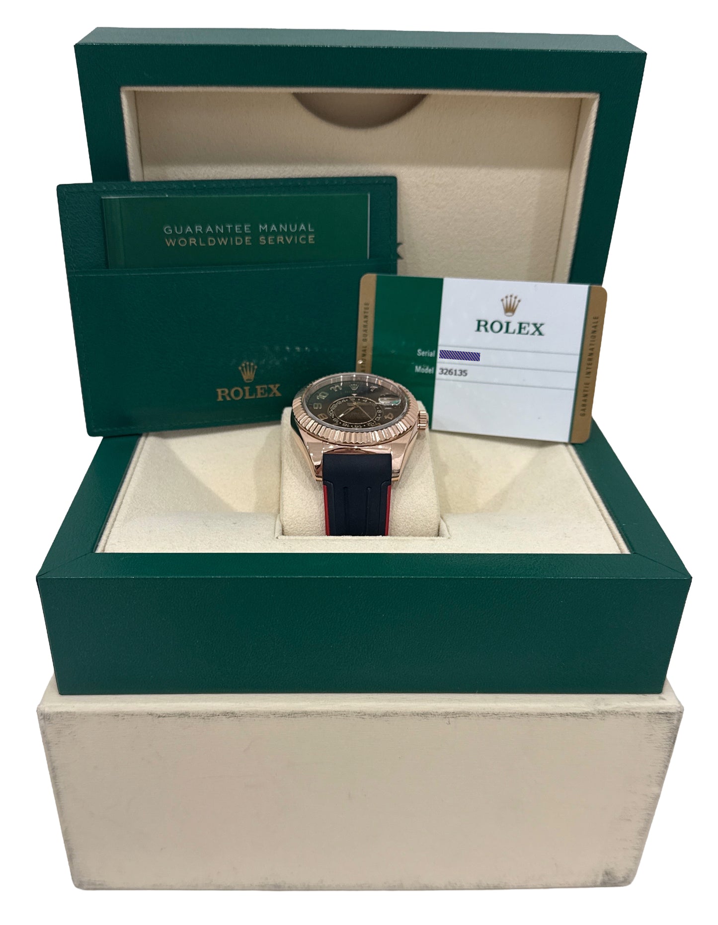 2016 PAPERS Rolex Sky-Dweller CHOCOLATE ARABIC 42mm 18K Rose Gold 326135 BOX