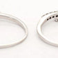 Vintage 0.40ctw Diamond Square-Wave Stackable Band Rings (Two) - 14k White Gold