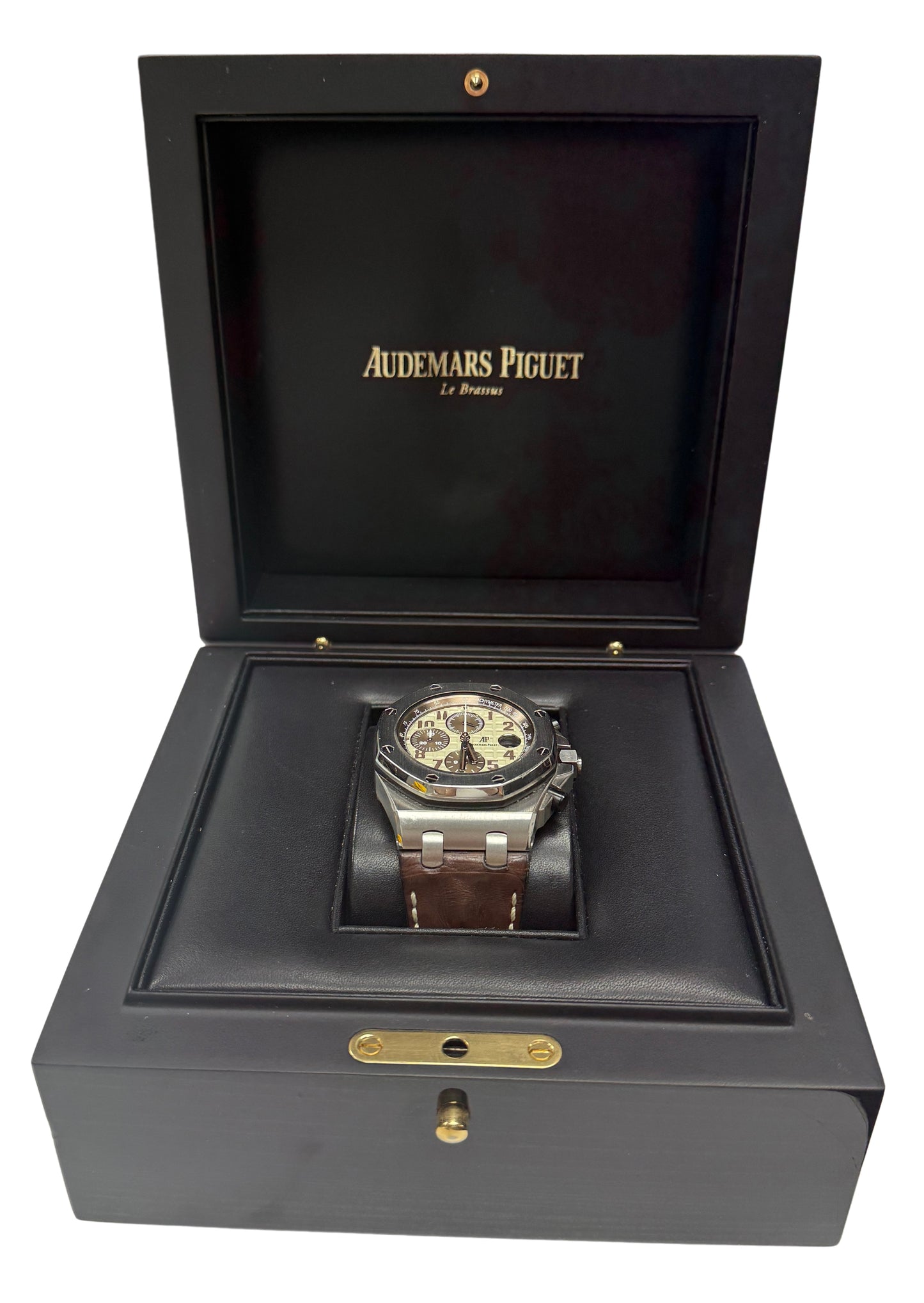 Audemars Piguet Royal Oak Offshore 26470ST Safari Brown Leather Steel 42mm Box