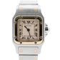 Ladies Cartier Santos Galbee IVORY ROMAN Quartz 24mm Two-Tone 18K Watch 1057930