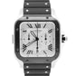 Cartier Santos Chronograph Steel ADLC Silver Rubber 43mm WSSA0017 4183 Watch