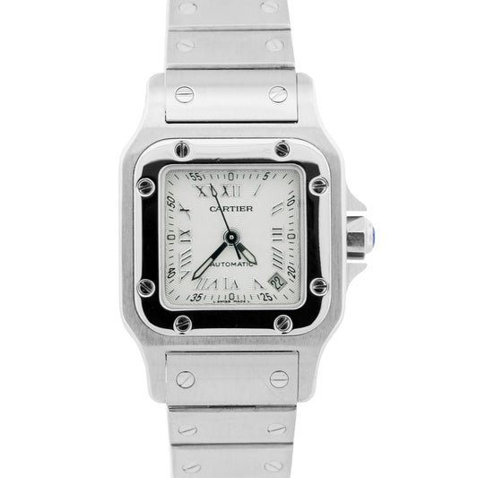 MINT PAPERS Cartier Santos Galbee Steel SILVER Roman Automatic 24mm 2423 BOX