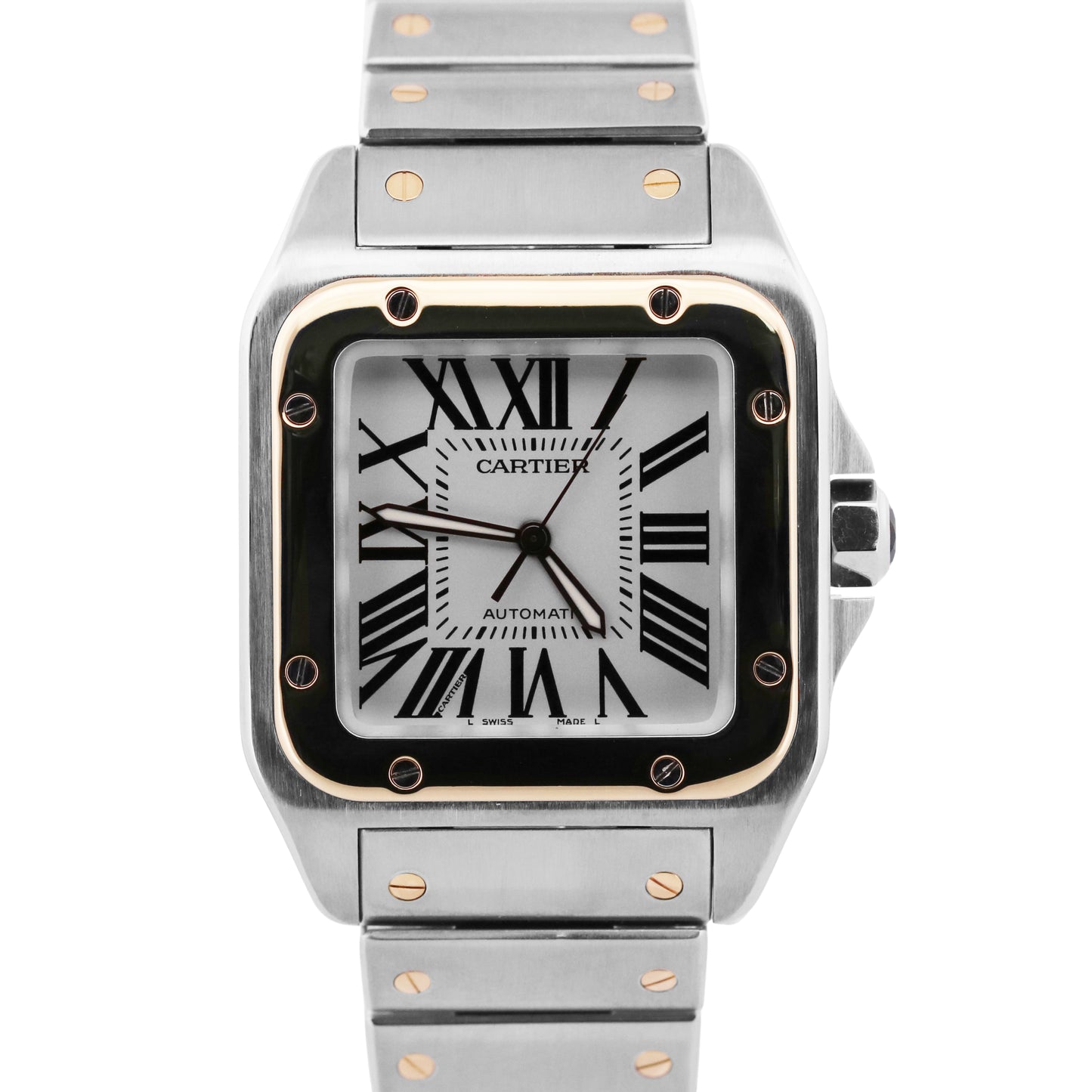 Cartier Santos 100 XL TWO-TONE Stainless Steel 18K Gold 38mm 2656 W200728G Watch
