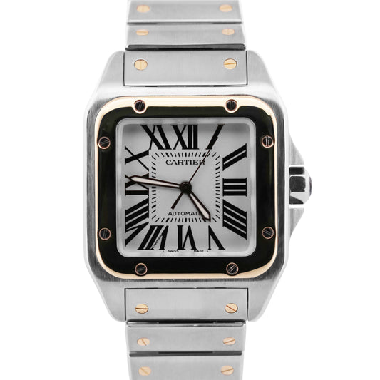 Cartier Santos 100 XL TWO-TONE Stainless Steel 18K Gold 38mm 2656 W200728G Watch