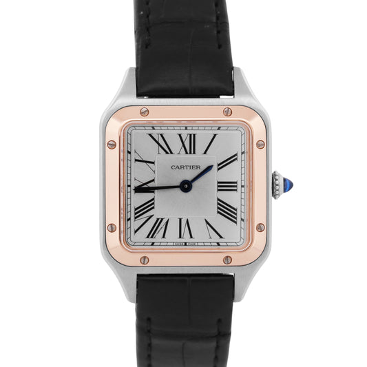 2024 PAPERS Cartier Santos Dumont Two-Tone 18k SILVER 27.5mm W2SA0012 4242 BOX
