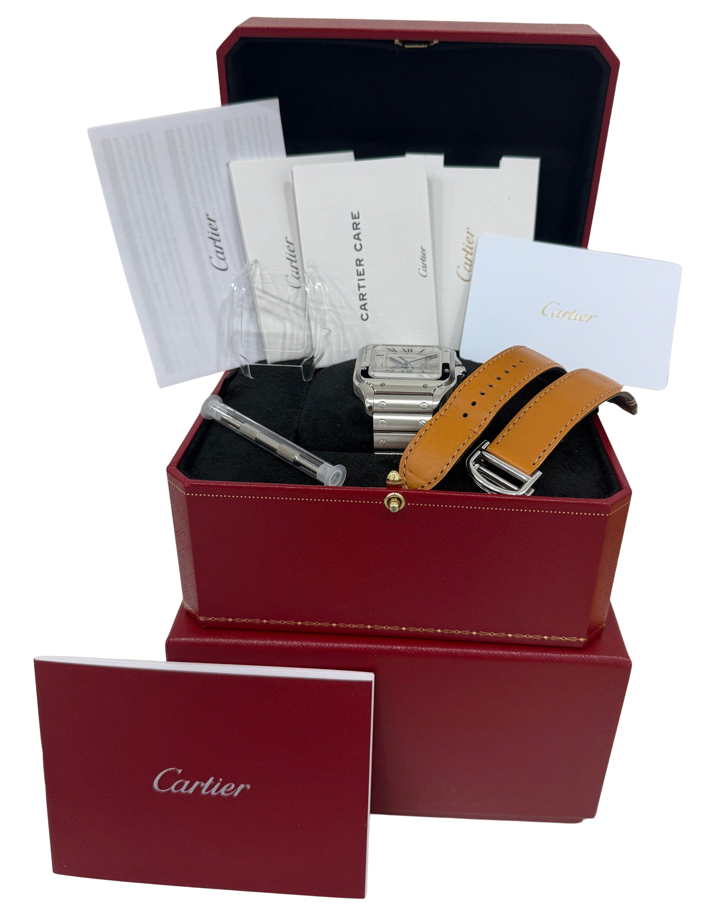 Cartier Santos White Roman Stainless Steel WSSA0018 4072 39.8mm Box Papers