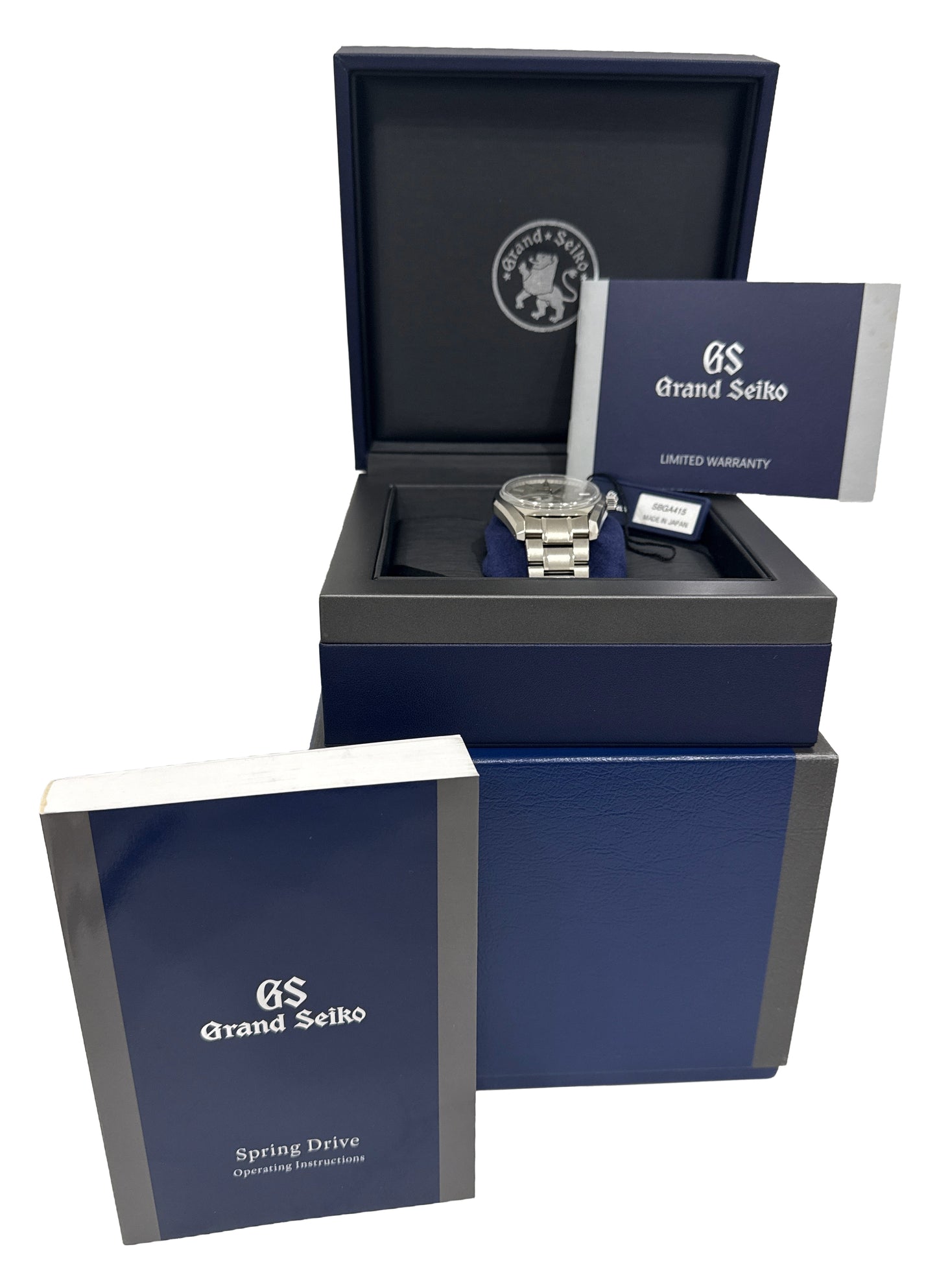 2021 PAPERS Grand Seiko Heritage GREY SILVER Titanium TAISETSU 40mm SBGA415 BOX