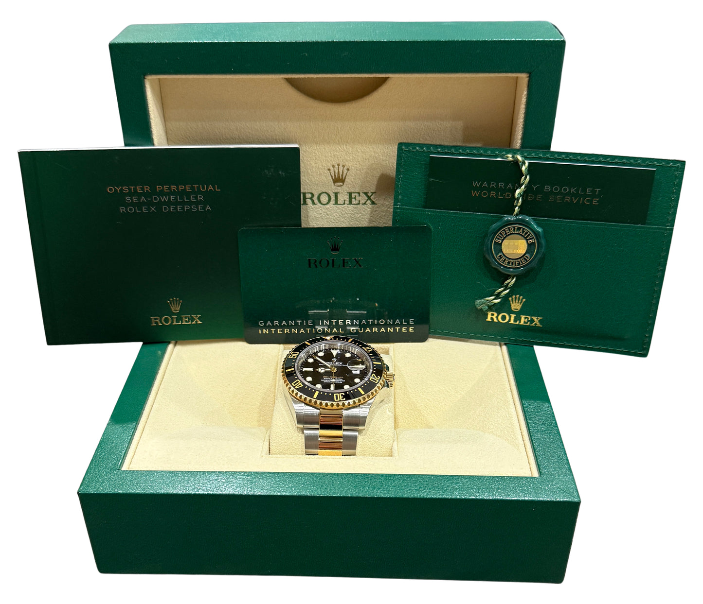 2023 Rolex Sea-Dweller 126603 Black Two-Tone Steel 18K Gold 43mm Box Papers